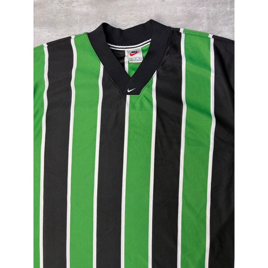 Vintage 90s Nike Embroidered Swoosh Striped Soccer Jersey Size Medium