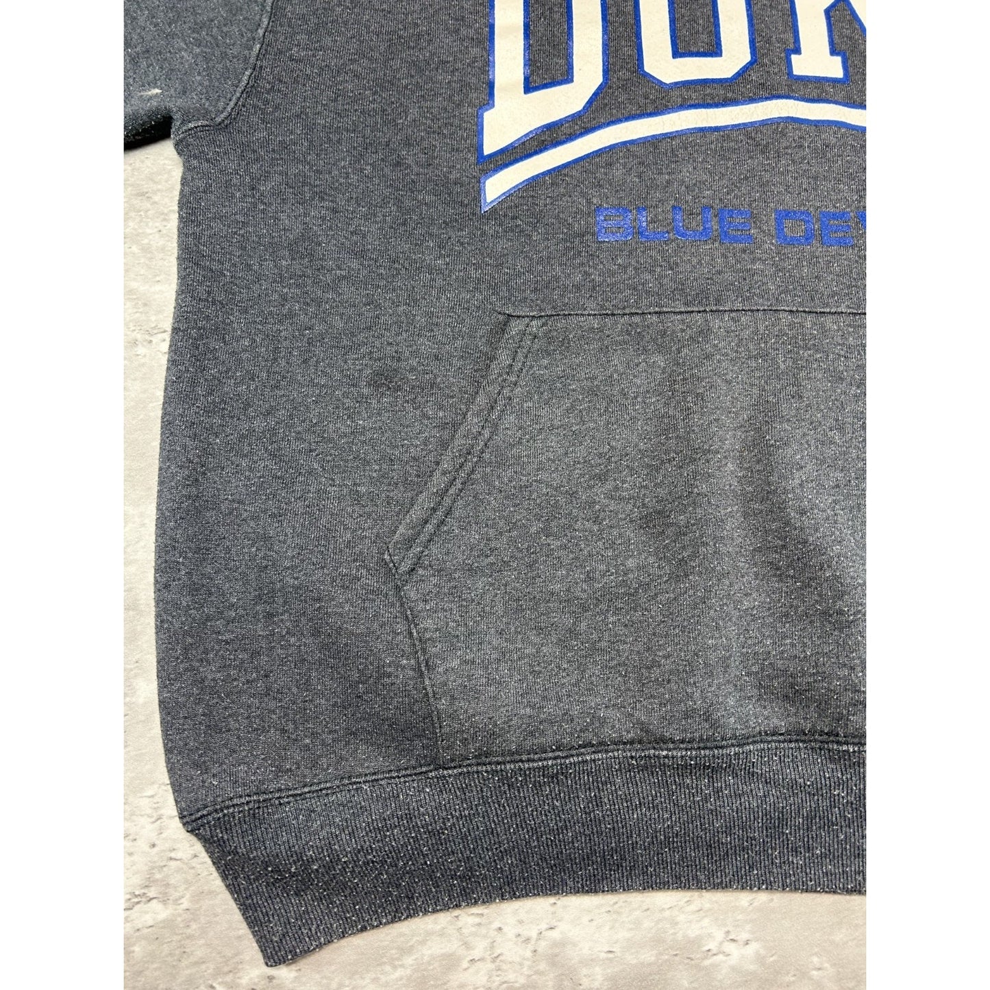 Vintage 90s Duke Blue Devils NCAA Graphic Spellout Hooded Sweatshirt Size Large