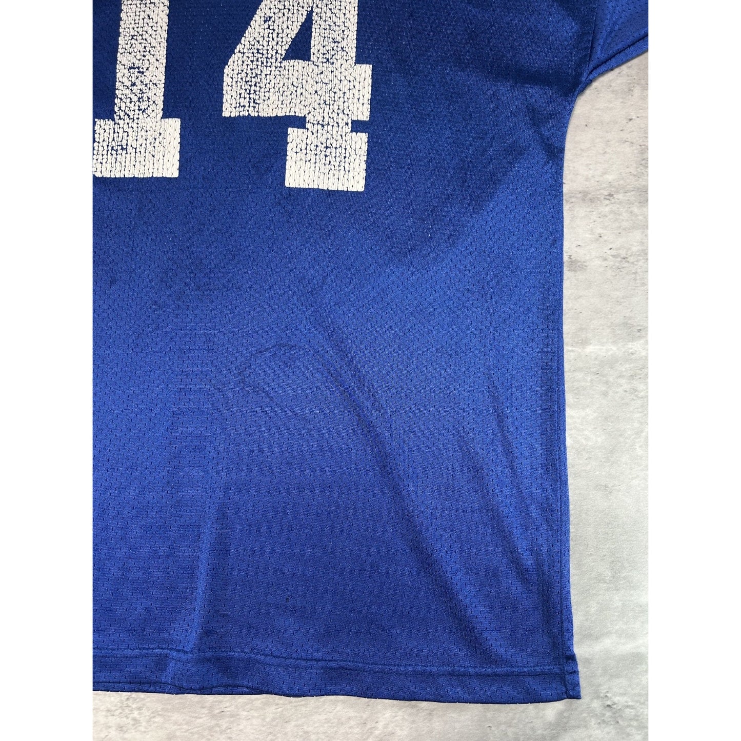 Vintage 80s/90s Russell Athletics #14 Mesh Football Jersey Size Large Blue