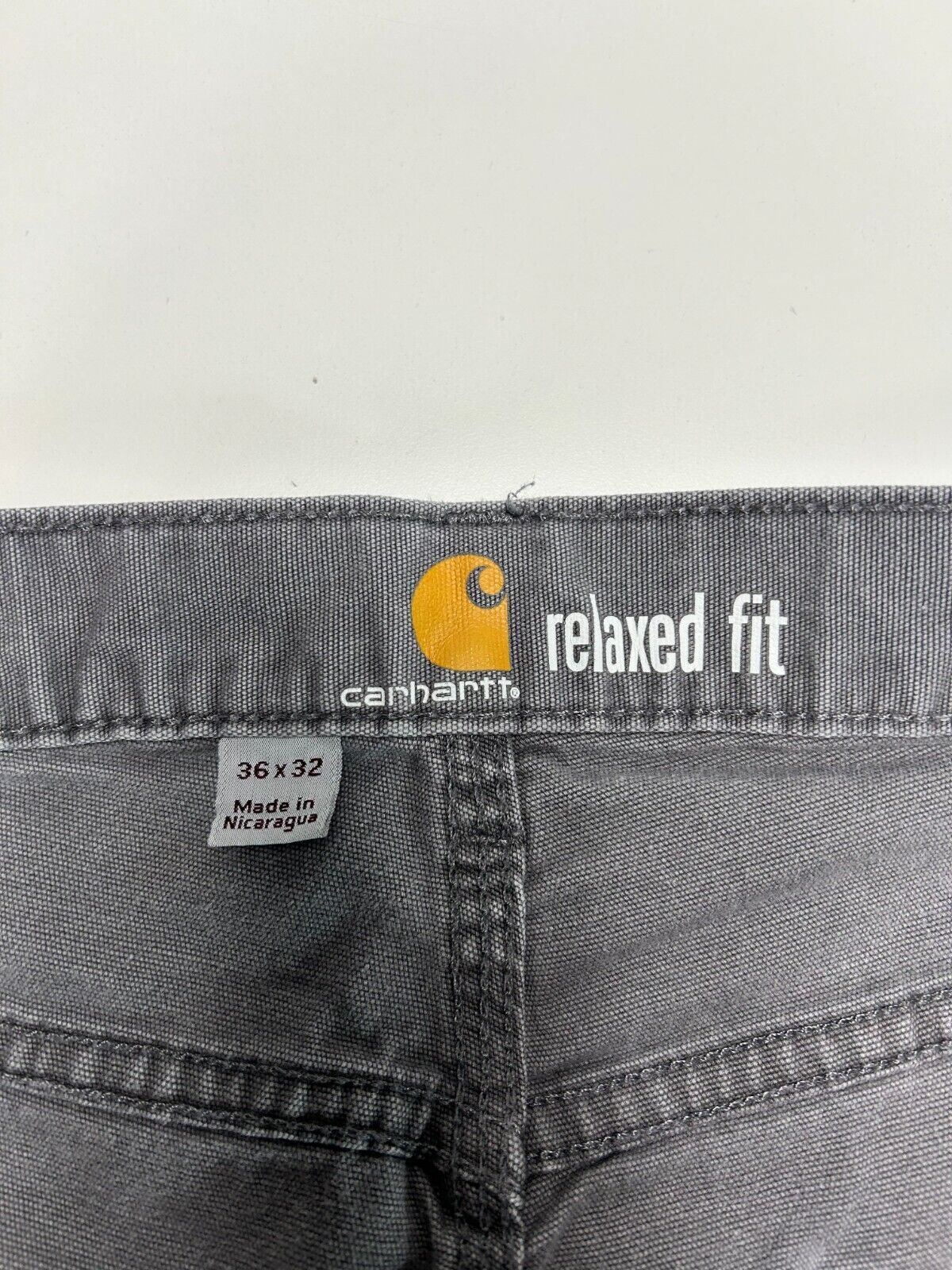 Carhartt Relaxed Fit Canvas Work Wear Five Pocket Pants Size 36W Gray