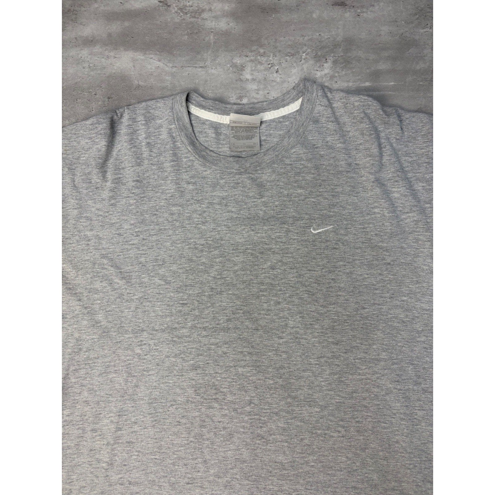 Vintage Nike Embroidered Mini Swoosh Long Sleeve Gray T-Shirt Size XL