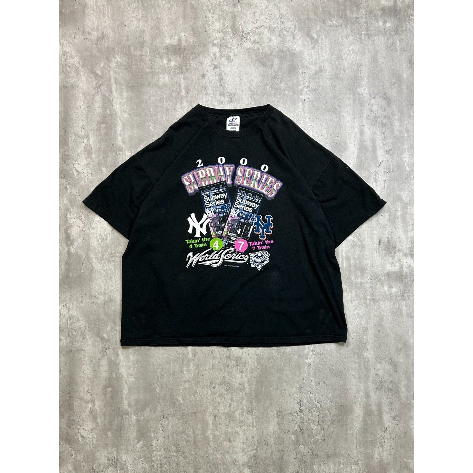 Vintage 2000 Yankees Vs Mets MLB Subway Series World Series T-Shirt Size 3XL