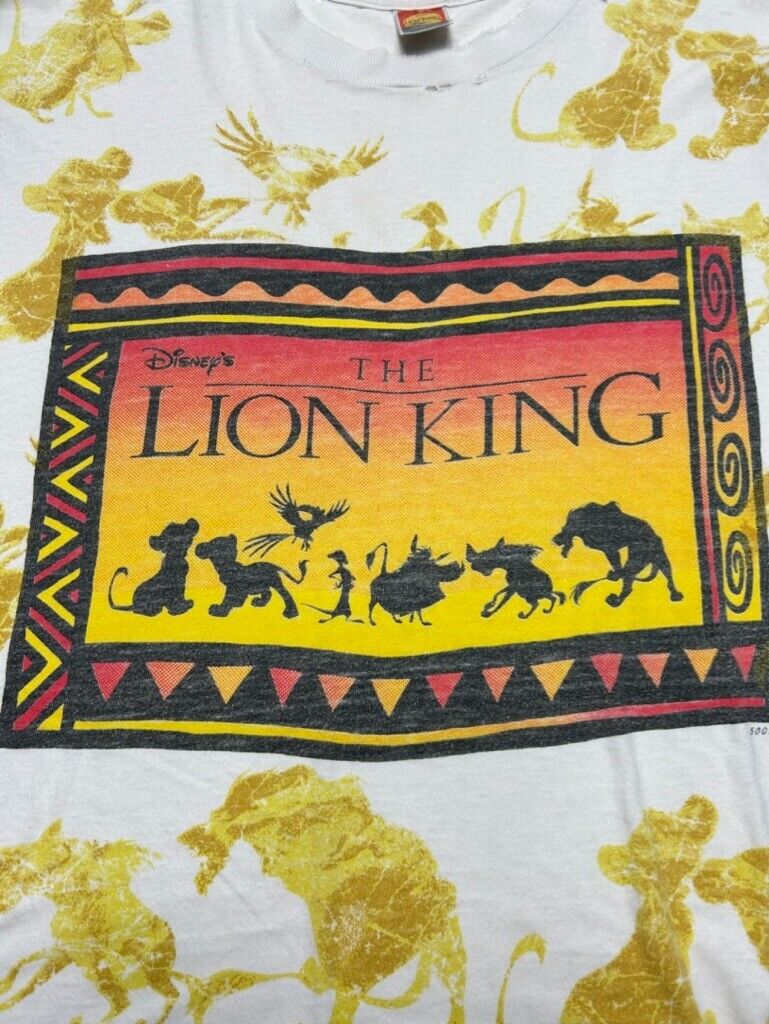 Vintage 90s Disney The Lion King All Over Print Movie Promo T-Shirt Size XL OSFA