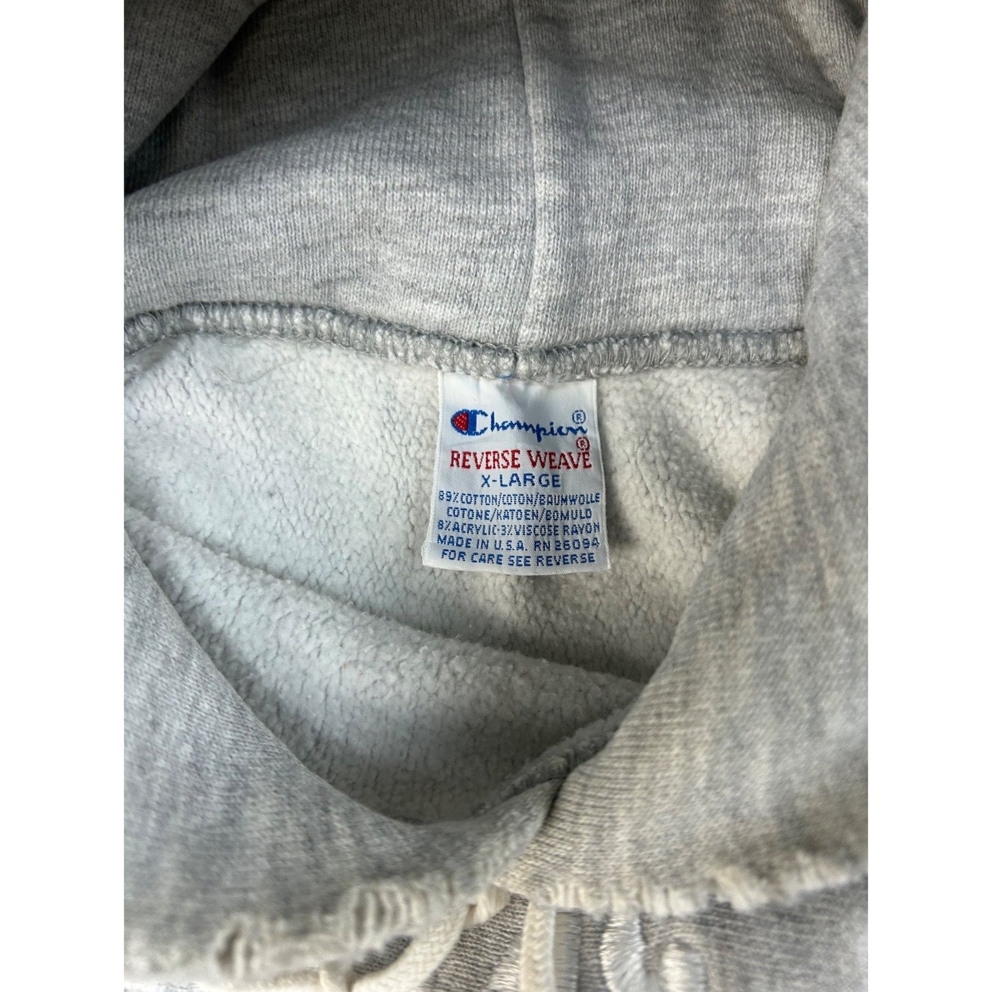 VTG 90s UNC Tarheels NCAA Champion Reverse Weave Hooded Sweatshirt Size XL