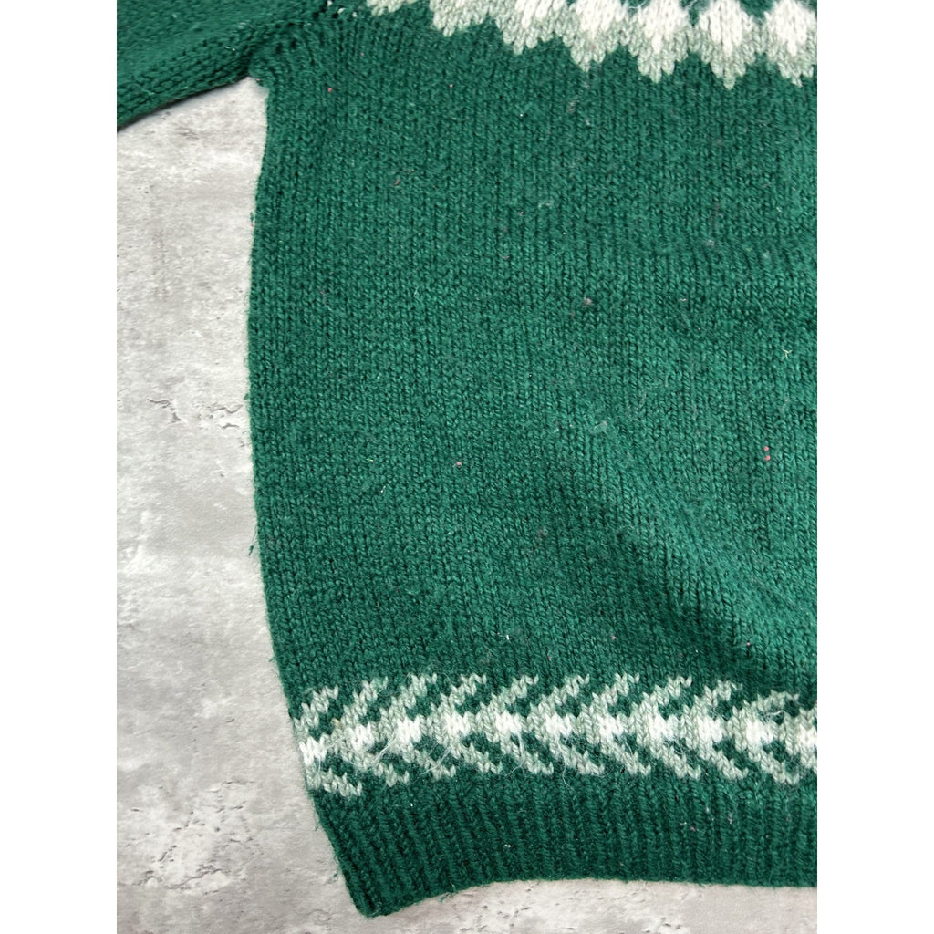 Vintage Heavyweight Geometric Striped Pullover Ribbed Sweater Size XL