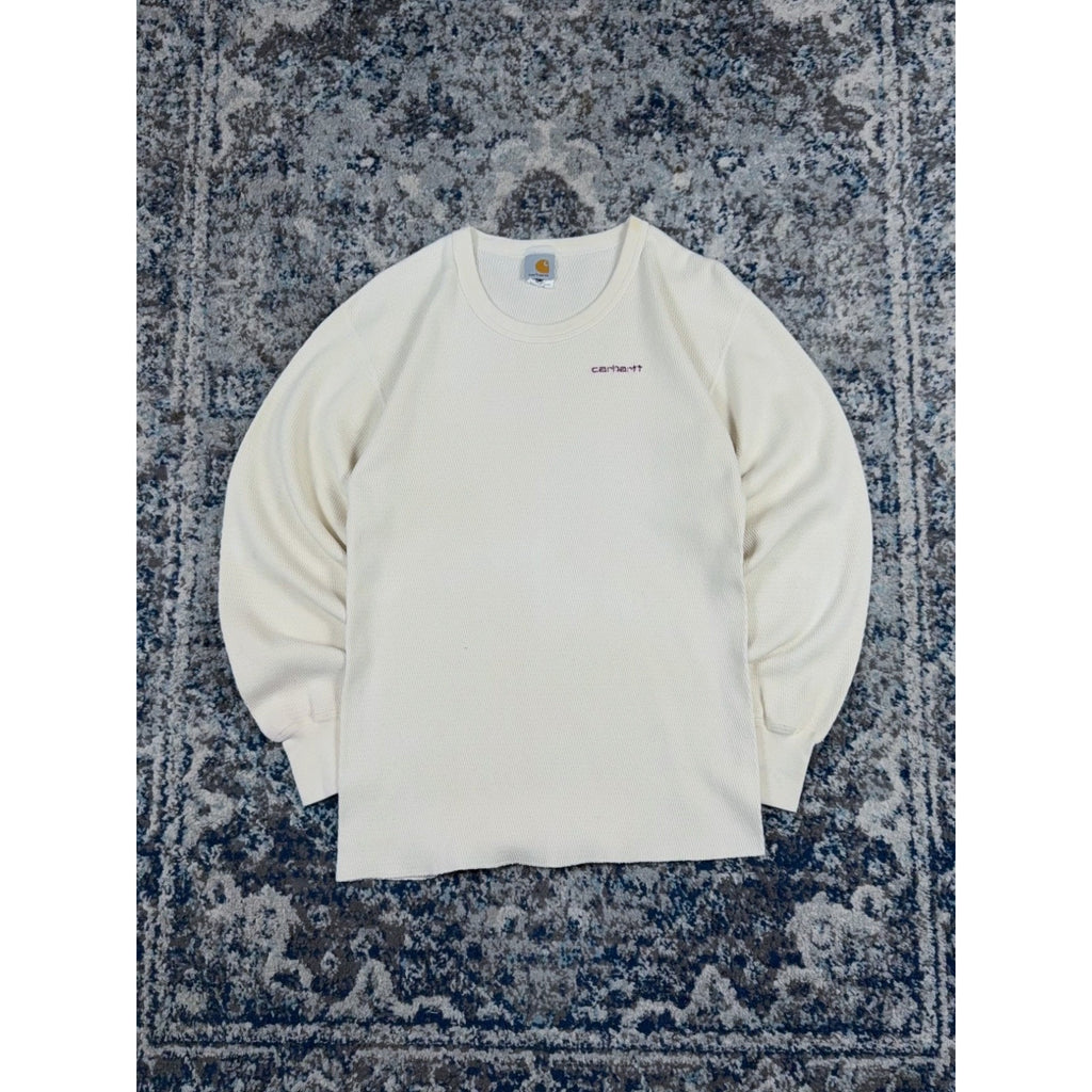 Vintage 90s Carhartt Embroidered Spellout Thermal Long Sleeve T-Shirt Size XL