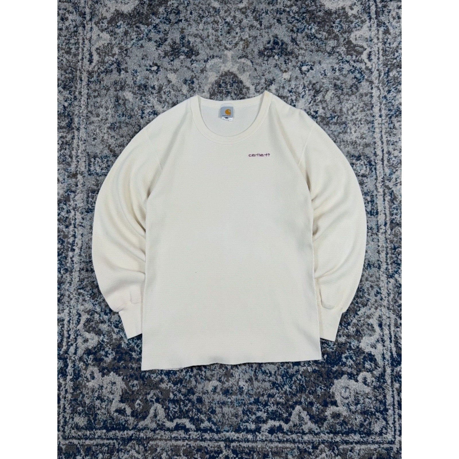 Vintage 90s Carhartt Embroidered Spellout Thermal Long Sleeve T-Shirt Size XL