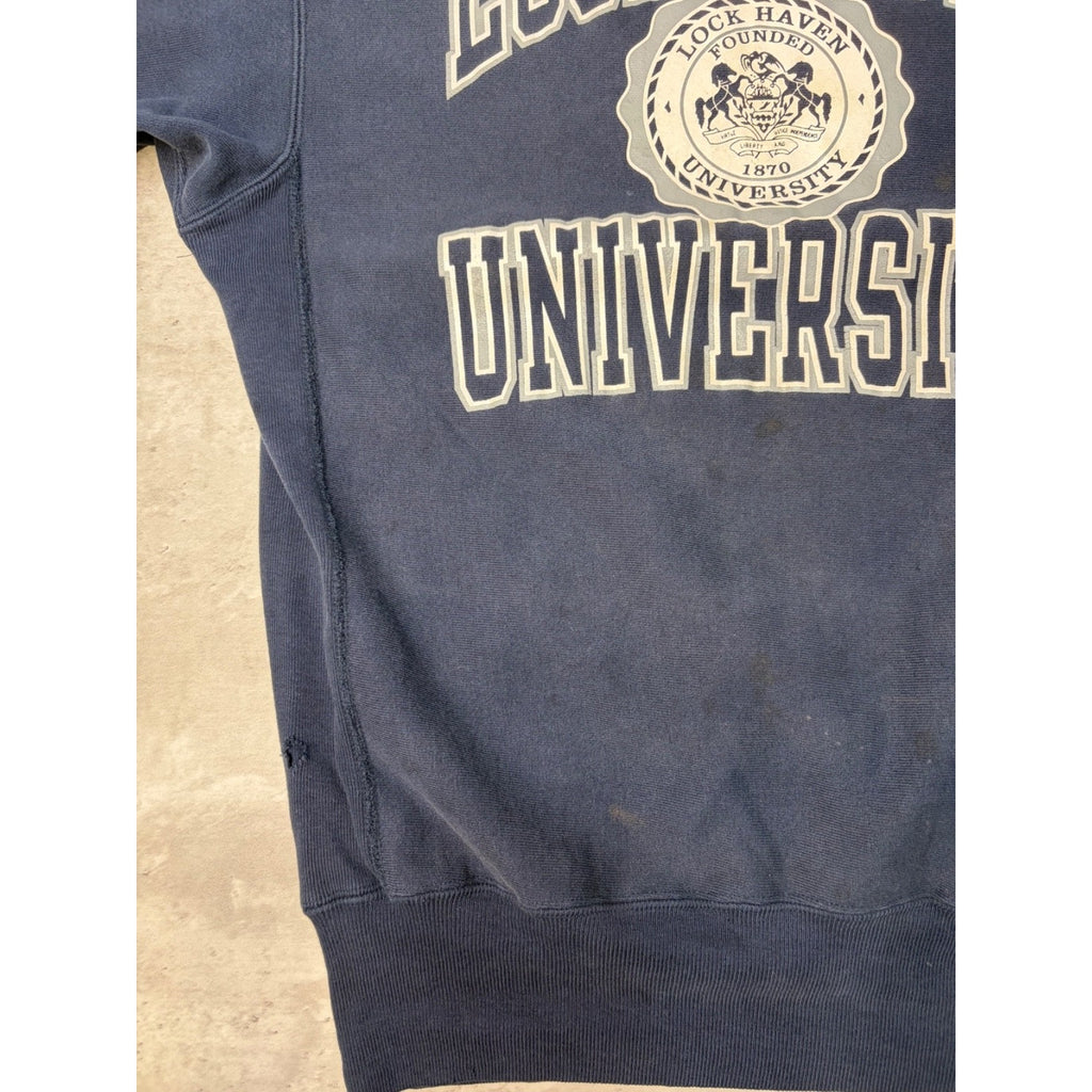 Vintage 90s Lock Haven University NCAA Champion Reverse Weave Sweatshirt Sz 2XL