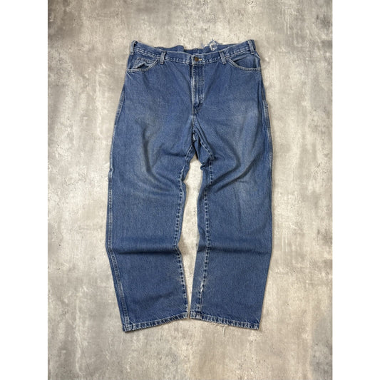 Vintage Dickies Dark Wash Denim Workwear Carpenter Pants Size 39 Blue