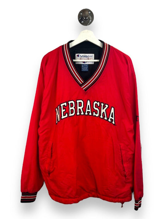 Vintage 90s Nebraska Cornhuskers NCAA Embroidered Pullover Jacket Size Medium