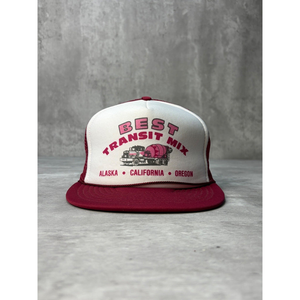 Vintage Best Transit Mix Concrete Truck Graphic Trucker Snapback Hat OSFA