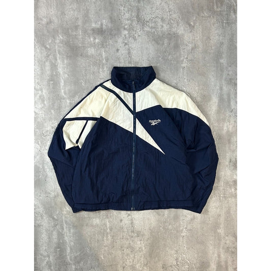 Vintage 90s Reebok Embroidered Logo Nylon Windbreaker Jacket Size Medium