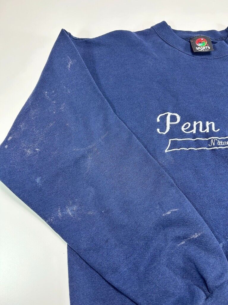 Vintage 90s Penn State Nittany Lions NCAA Embroidered Sweatshirt Size Large Blue