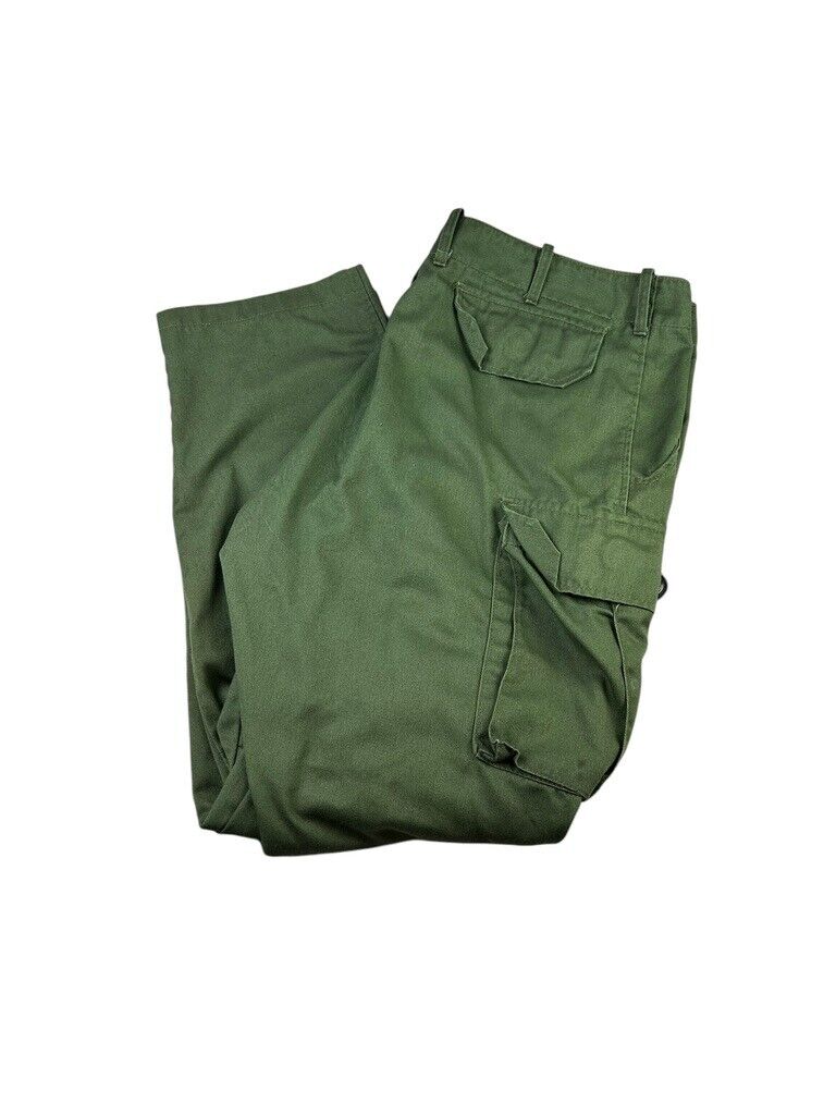 Vintage 90s Military Issue Army Tactical Multi Pocket Cargo Pants Size 42W Green