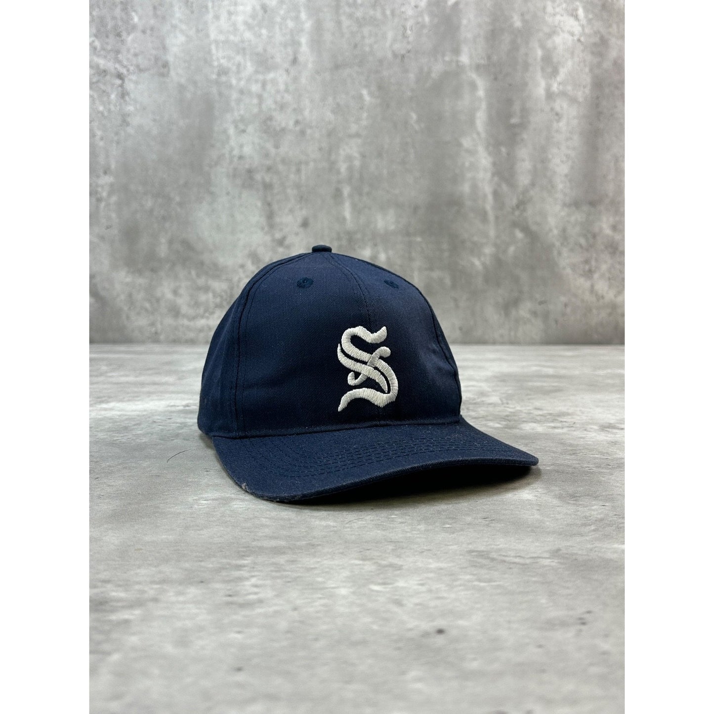 Vintage Old English S Embroidered Logo Snapback Hat OSFA