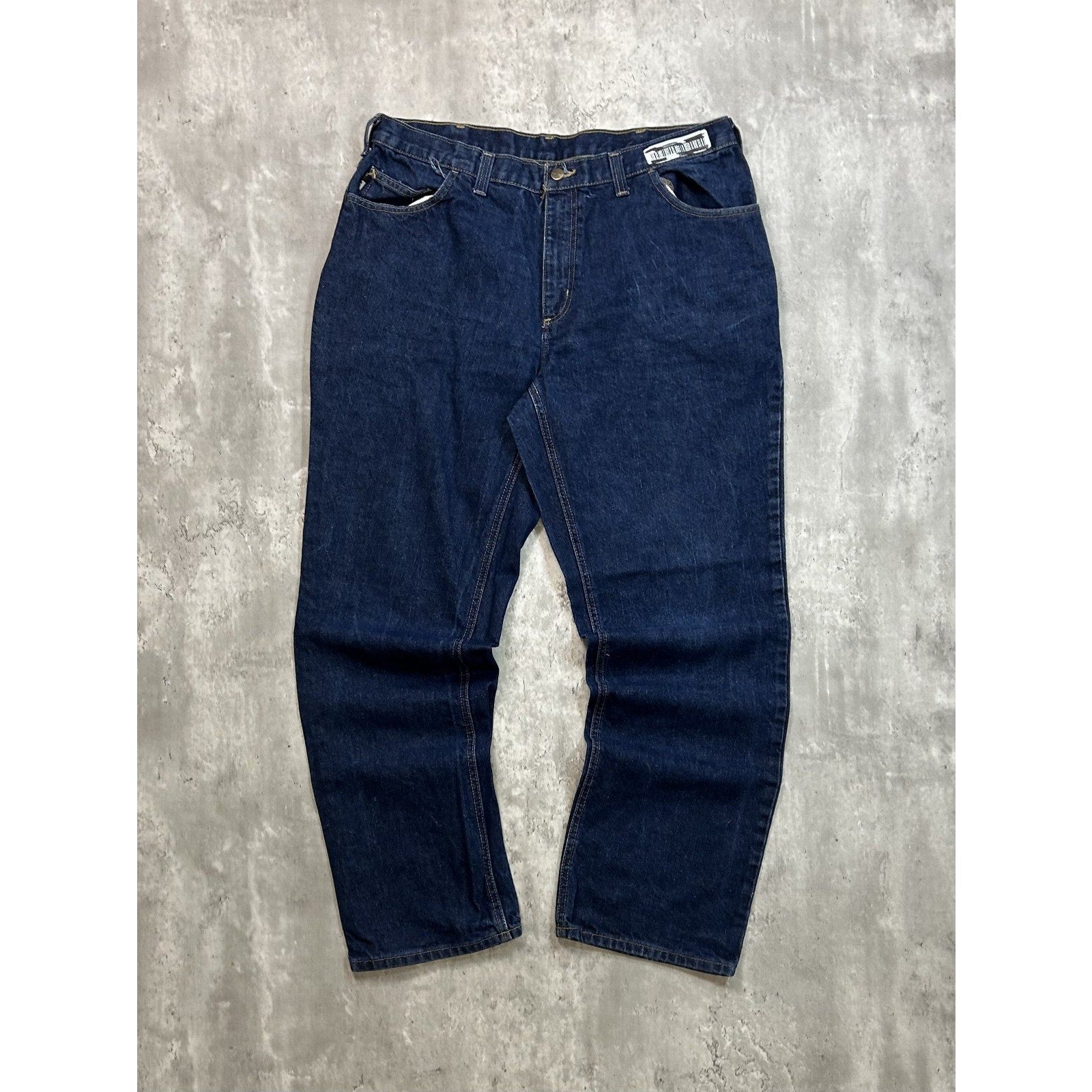 Vintage Carhartt FR Dark Wash Denim Workwear Pants Size 36