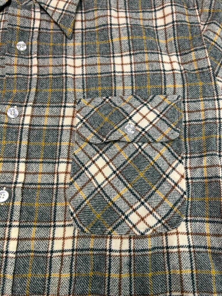 VTG 80s/90s Pendleton Wool Plaid Double Pocket Long Sleeve Button Up Shirt Sz XL