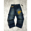 Vintage Womens Y2K Phat Farm Embroidered Script Dark Wash Denim Pants
