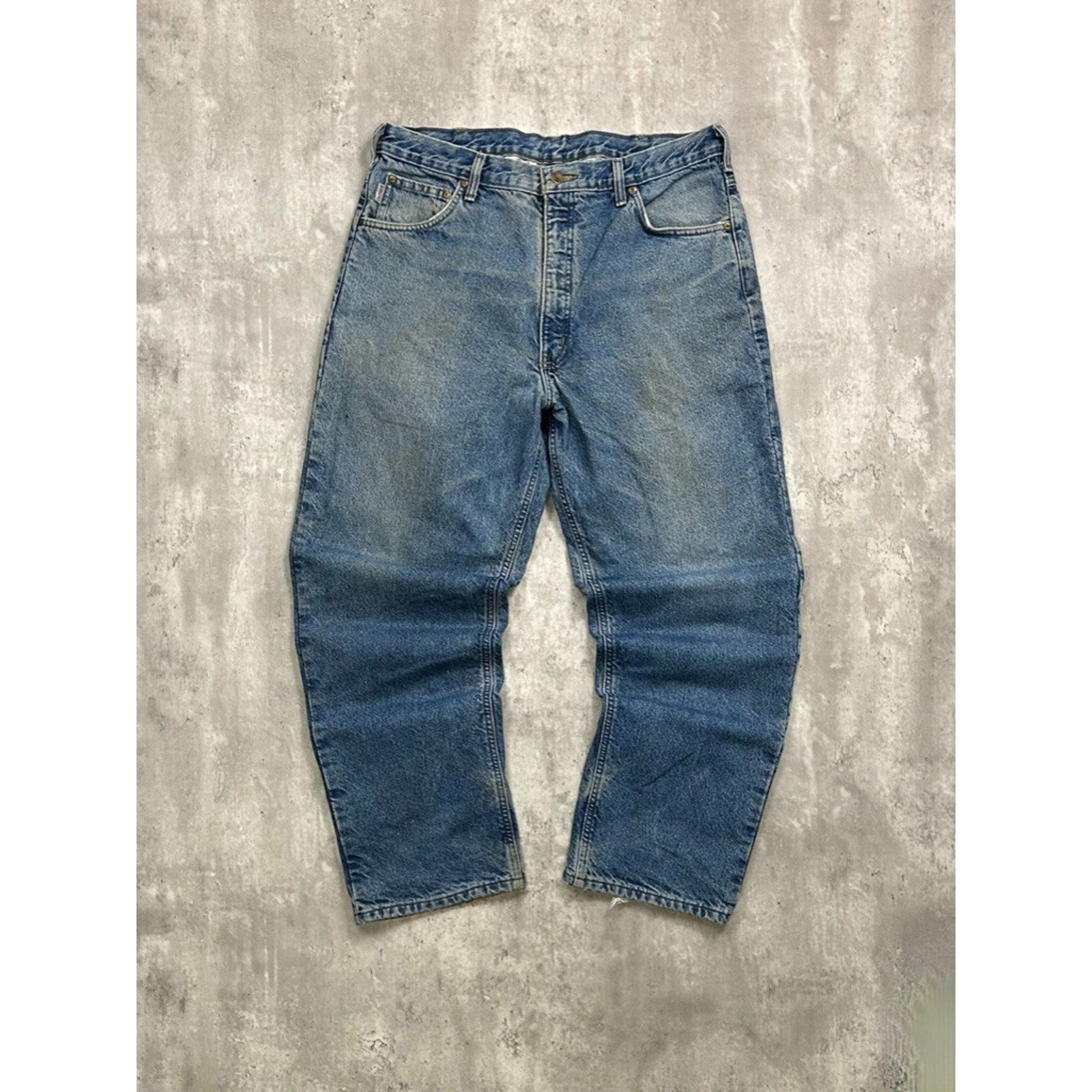 Vintage Carhartt Medium Wash Denim Workwear Pants Size 37