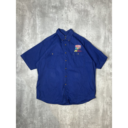 Vintage Jeff Gordon #24 Nascar Dupont Racing Button Up Shirt Size XL
