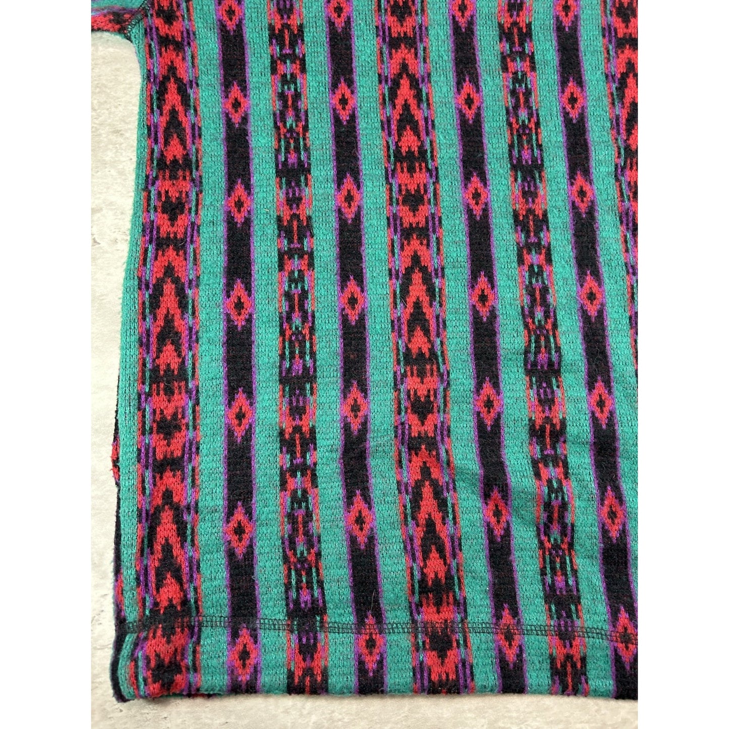Vintage 90s Denim Express Aztec Striped Print 3/4 Button Sweatshirt Size Large