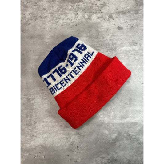 Vintage 1976 Bicentennial Graphic Spellout Beanie Hat OSFA