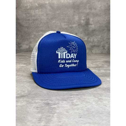 Vintage 90s TIm Hortons Child Foundation Trucker Snapback Hat OSFA