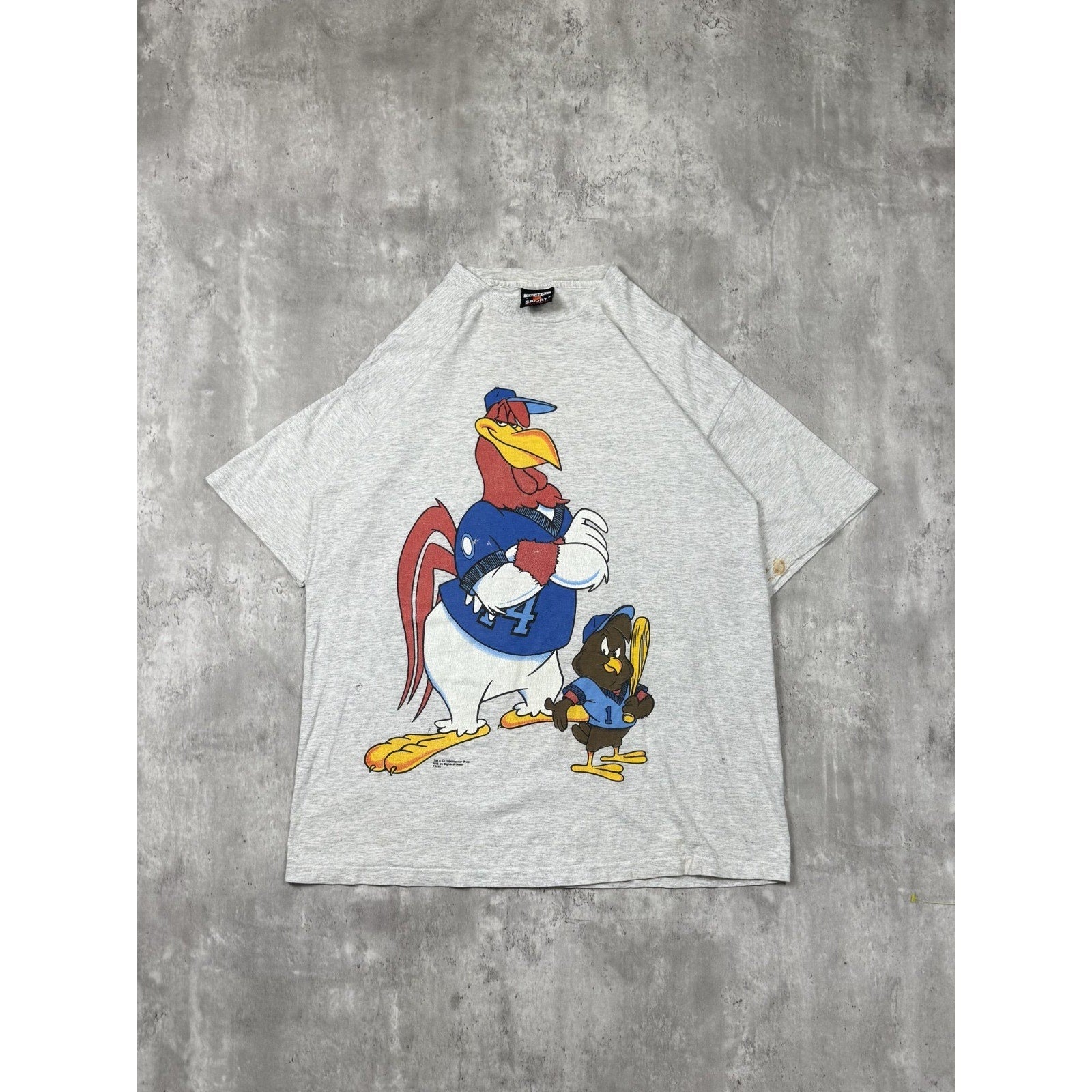 Vintage 1994 Looney Tunes Foghorn Leghorn Baseball Graphic T-Shirt Size Large