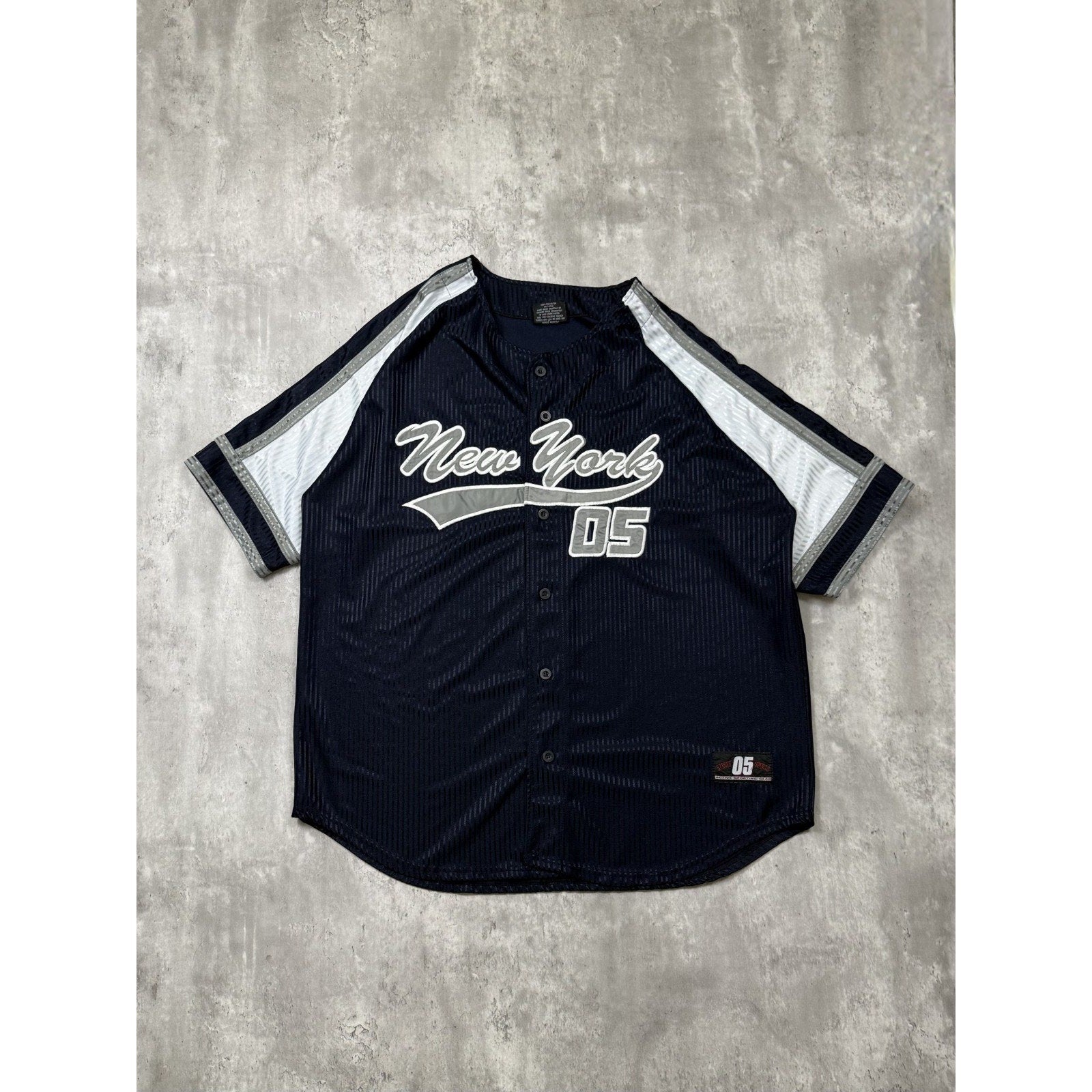 Vintage New York #05 Tailsweep Spellout Baseball Jersey Size 2XL