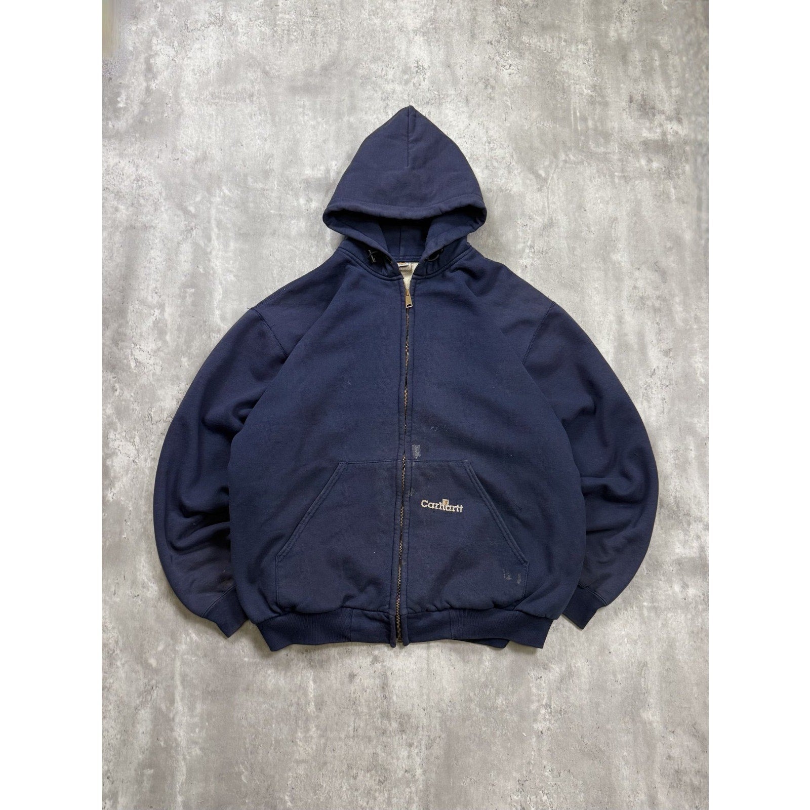 Vintage Carhartt Thermal Lined Workwear Full Zip Hooded Sweatshirt Size 2XL
