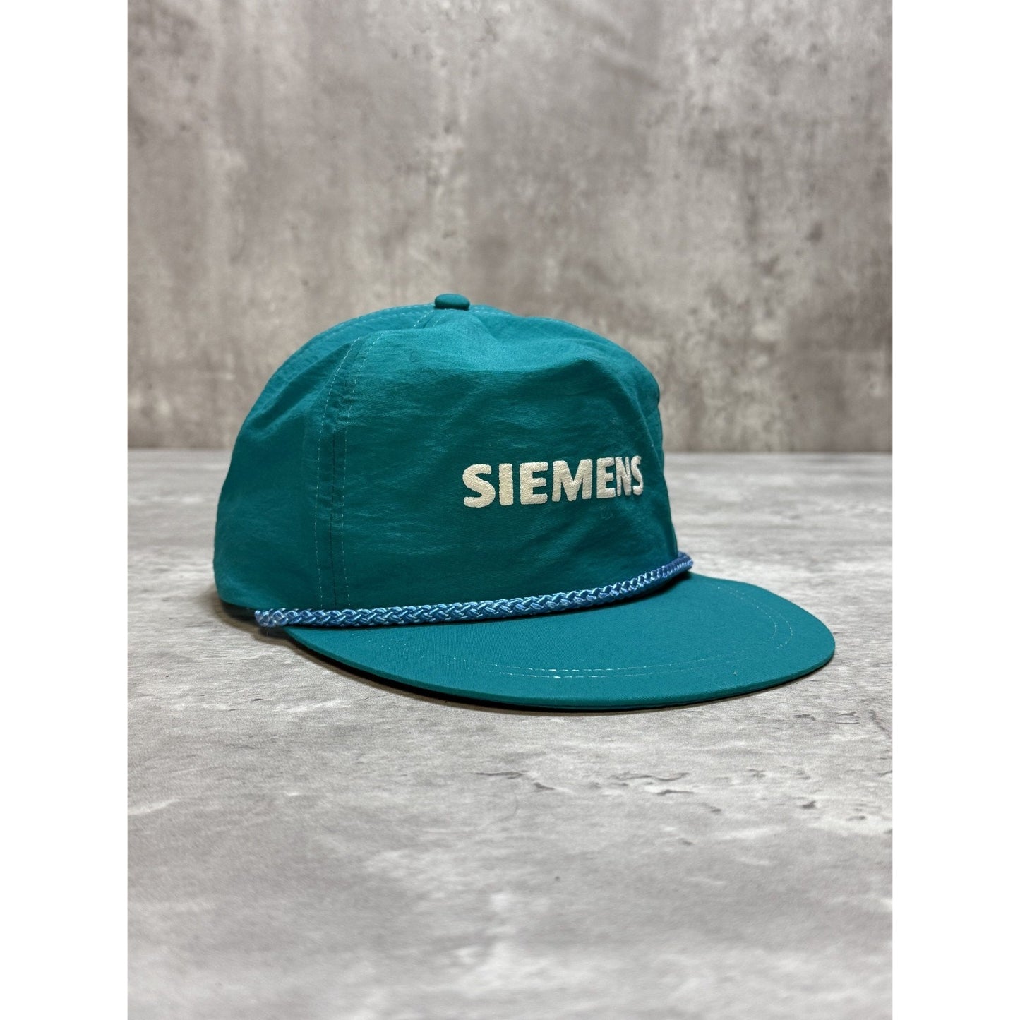 Vintage 90s Siemens Graphic Spellout Nylon Snapback Hat OSFA