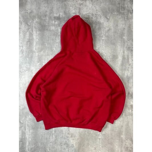 Vintage 90s Nike Embroidered Middle Swoosh Hooded Sweatshirt Size Large Red