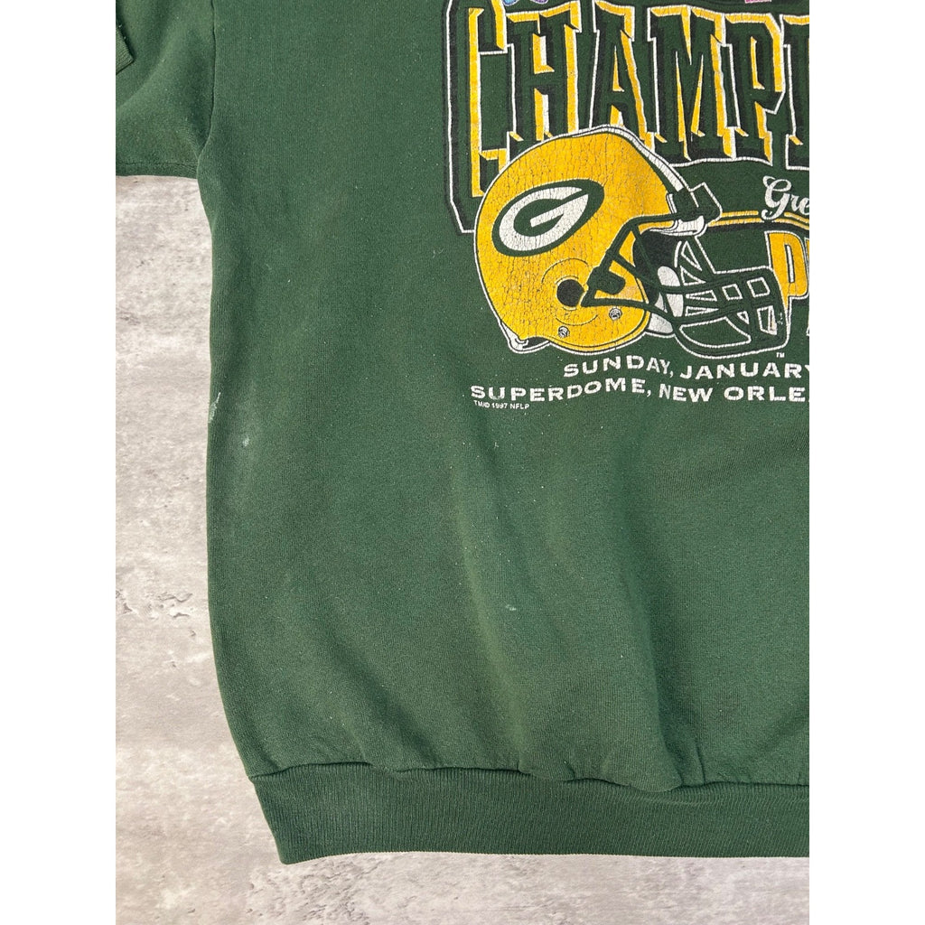 Vintage 1997 Green Bay Packers NFL Super Bowl XXXI Champs Sweatshirt Size XL