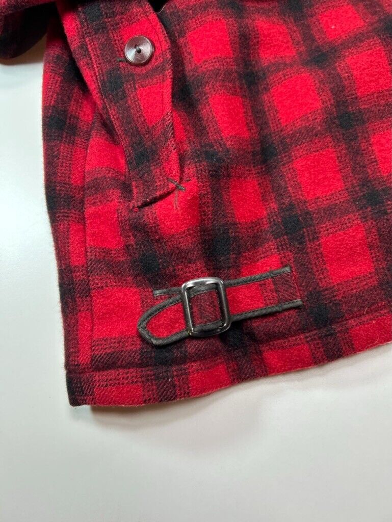 Vintage 80s Woolrich Buffalo Plaid Full Zip Mackinaw Hunting Jacket Size Large