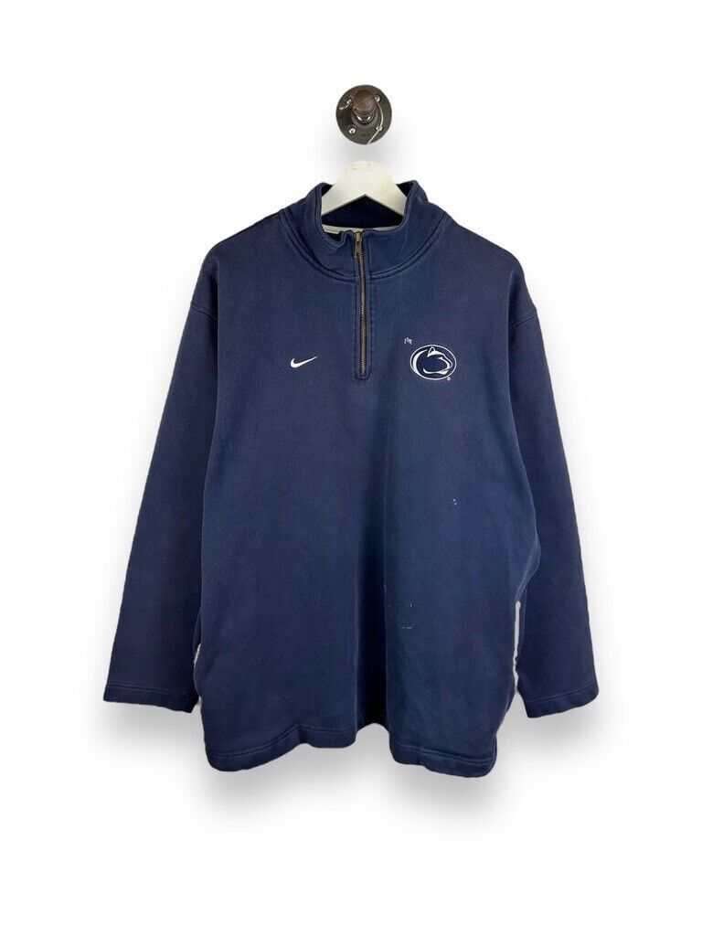 Vintage Penn State Nittany Lions NCAA Nike 1/4 Zip Pullover Sweatshirt Size XL