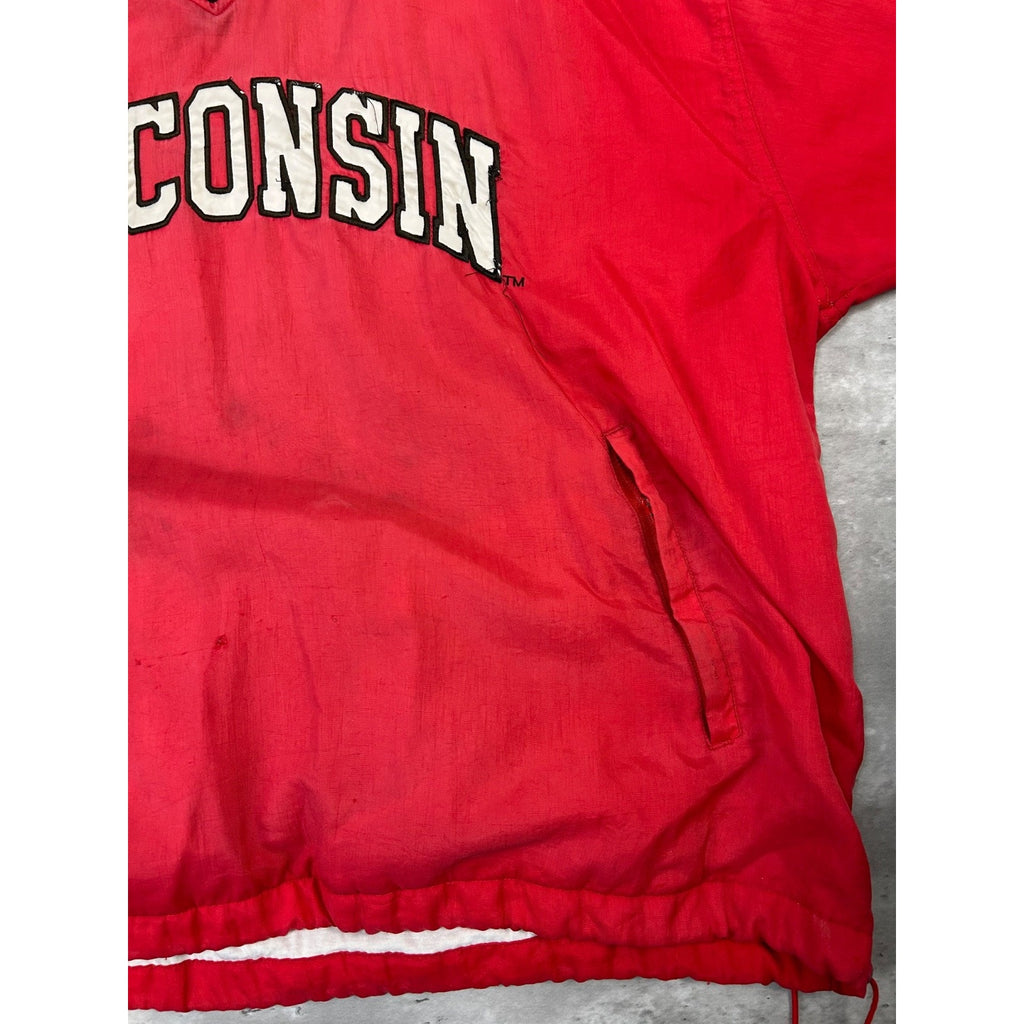 Vintage 90s Wisconsin Badgers NCAA Nylon Pullover Windbreaker Jacket Size XL