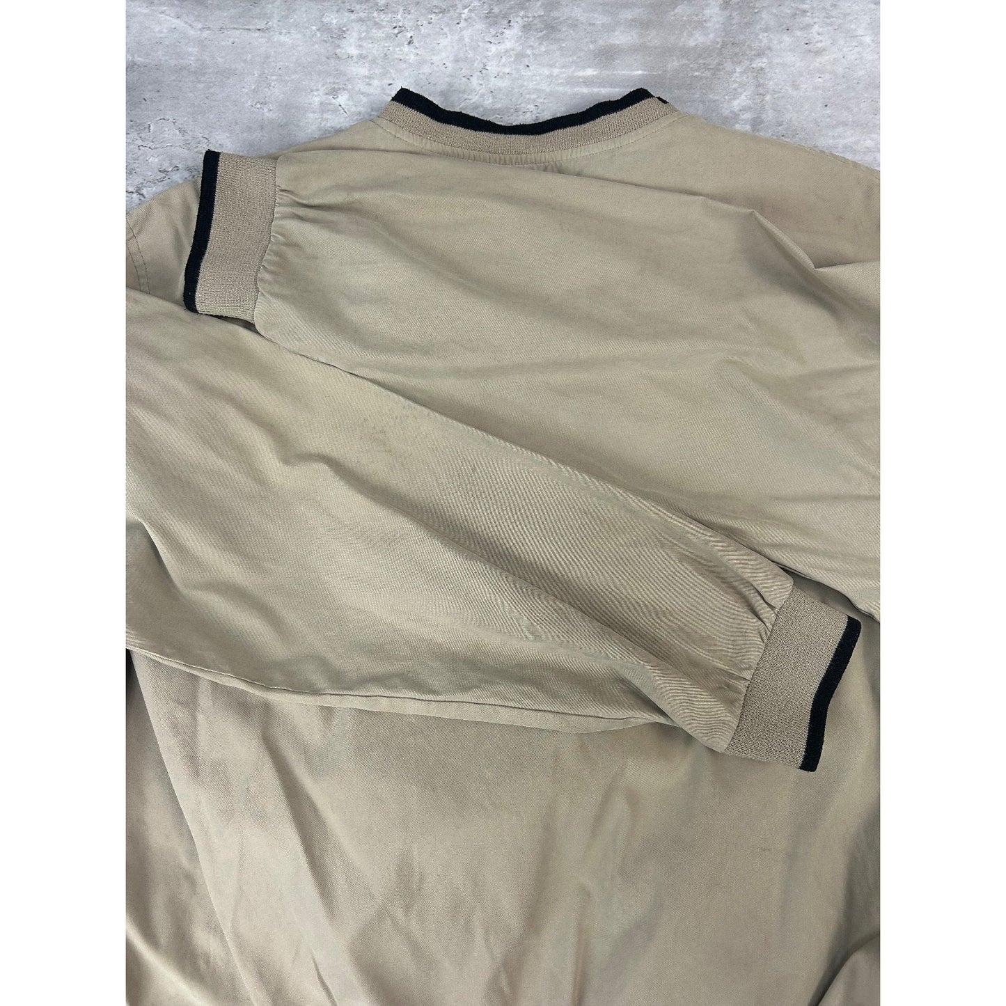 Vintage Russell Athletic Blank Pullover Windbreaker Jacket Size Medium Beige