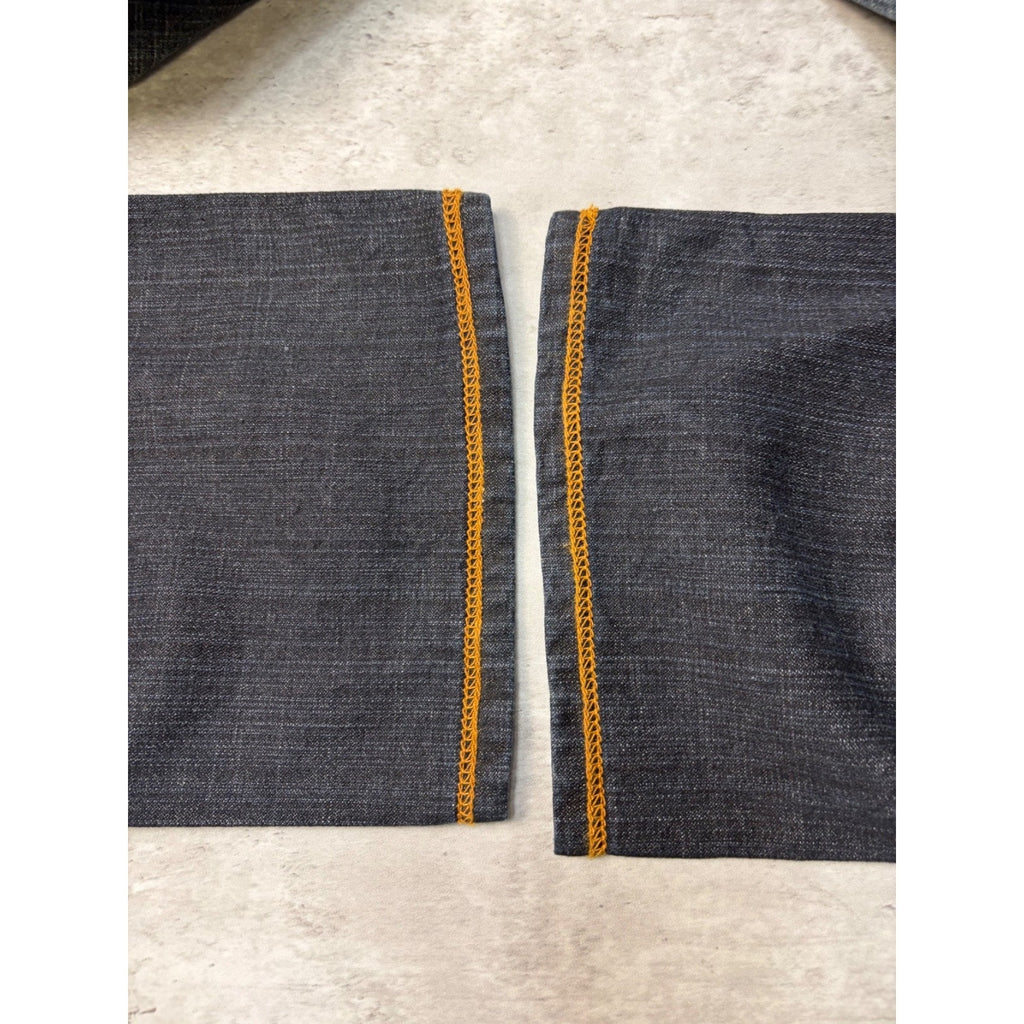 Vintage Y2K Rocawear Embroidered Pocket Dark Wash Denim Pants Size 28x32