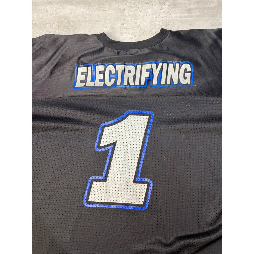 Vintage 90s The Rock #1 Electrifying Graphic Spellout Football Jersey Size 2XL