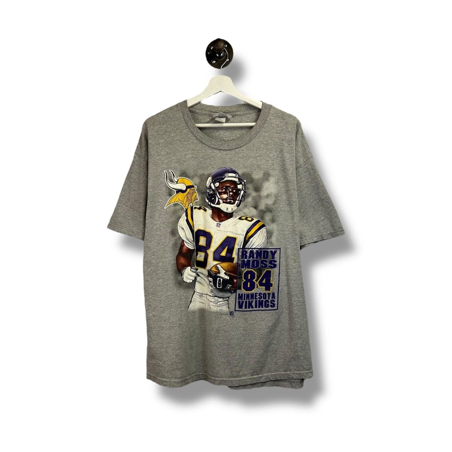 Vintage 1999 Randy Moss #84 Minnisota Vikings NFL Player Graphic T-Shirt Size XL