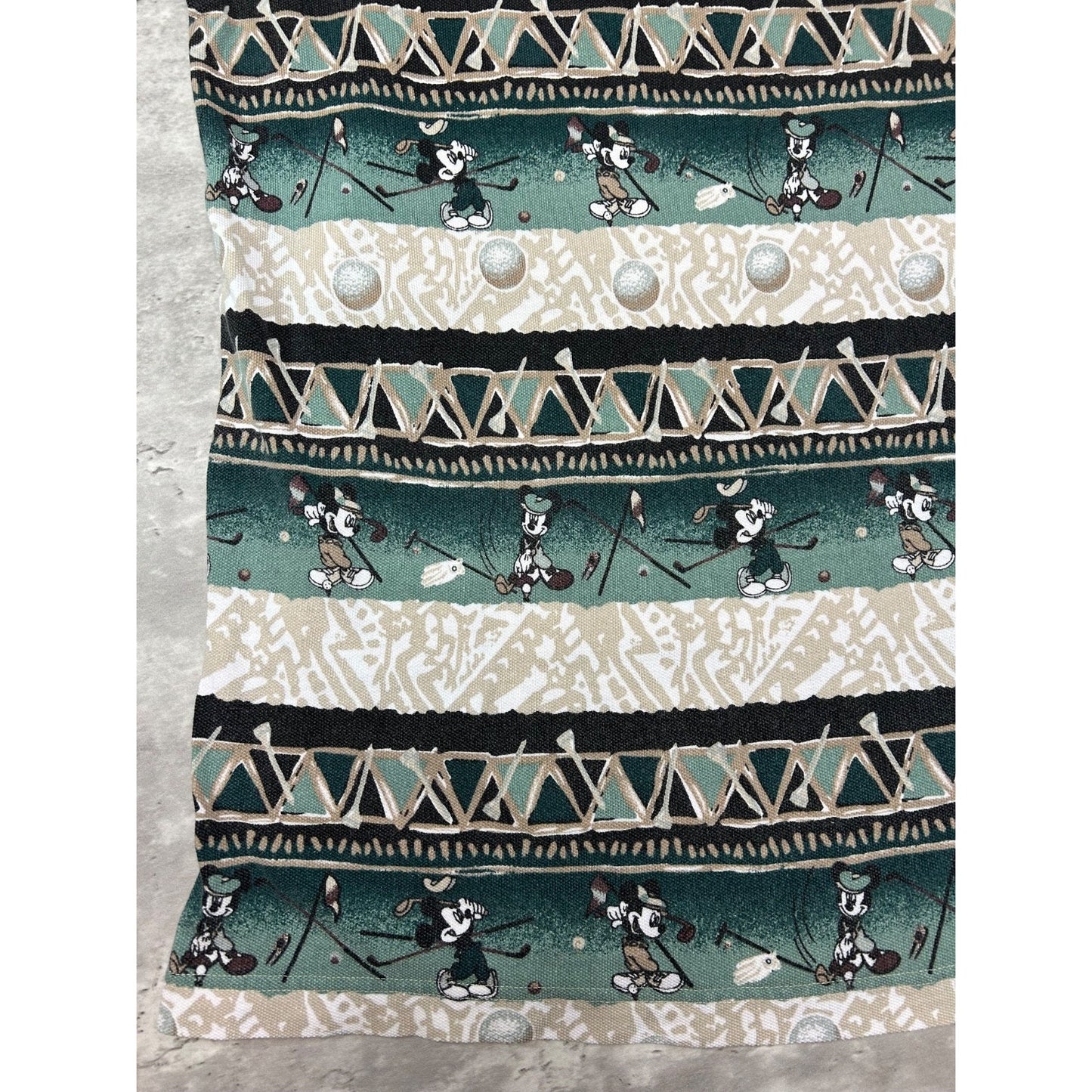 Vintage 90s Disney Mickey Mouse Golf All Over Print Polo Button Up Shirt Size XL