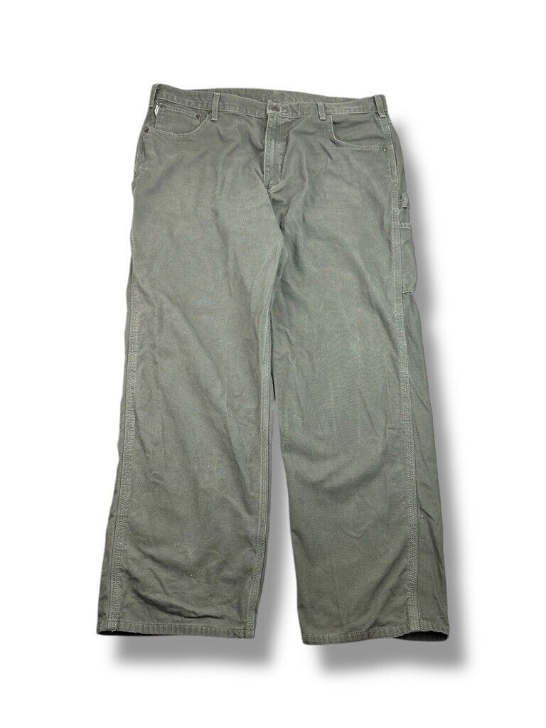 Vintage Carhartt Loose Fit Canvas Workwear Carpenter Pants Size 40 Green