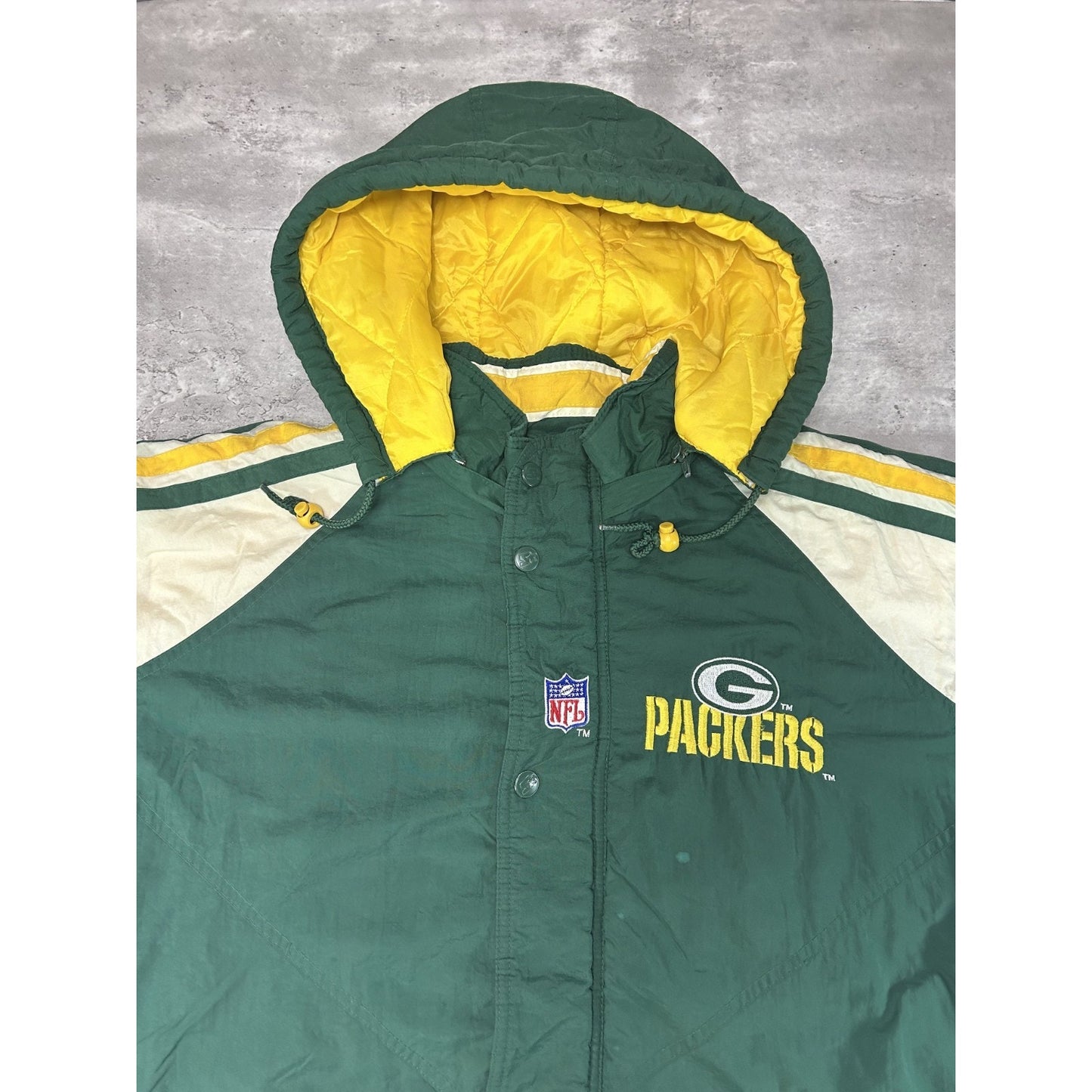 Vintage 90s Green Bay Packers NFL Embroidered Full Zip Starter Jacket Sz Medium