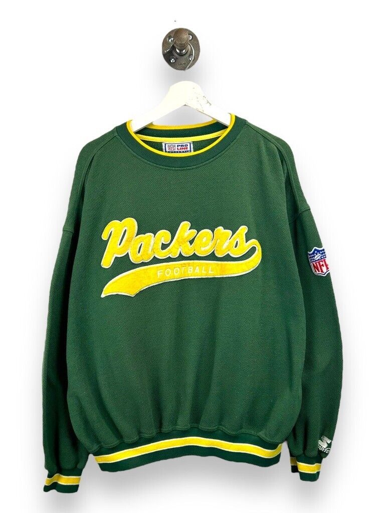 Vintage Green Bay Packers NFL Embroidered Tail Sweep Starter Sweatshirt Size XL