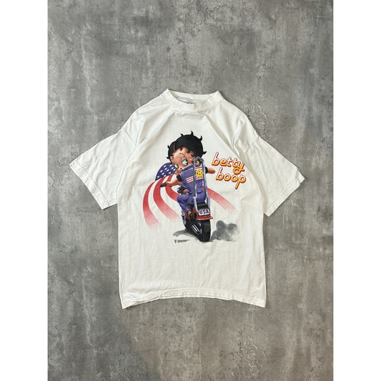 Vintage 1998 Betty Boop Motorcycle Cartoon Graphic T-Shirt Size XL