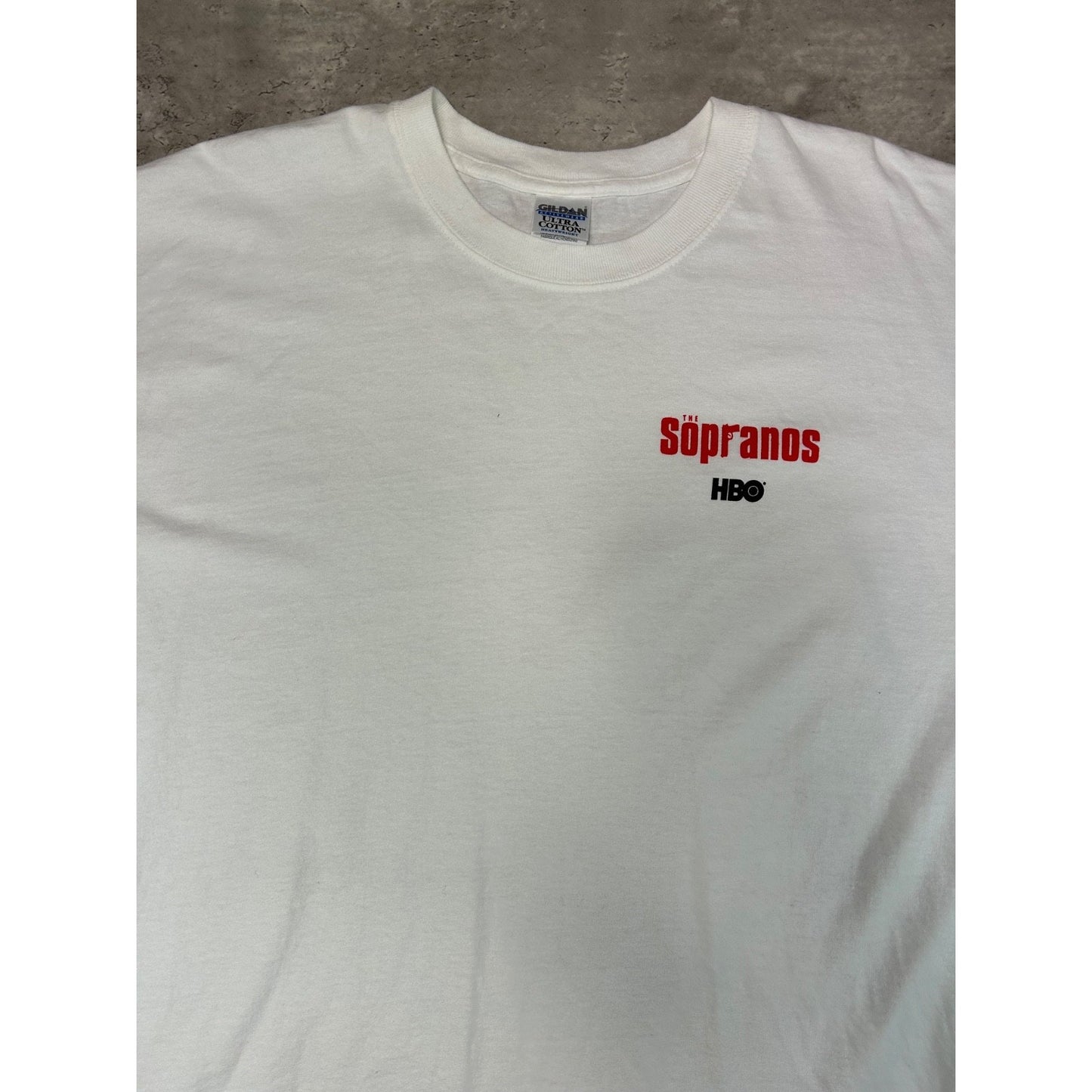Vintage 90s HBO The Sopranos Spellout Graphic TV Show Promo T-Shirt Size XL