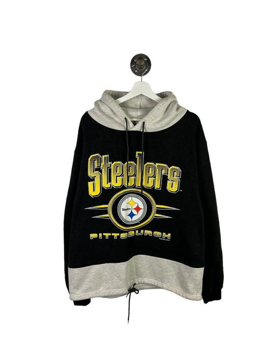Vintage 1993 Pittsburgh Steelers NFL Logo 7 Big Graphic Hooded Sweatshirt Sz XL