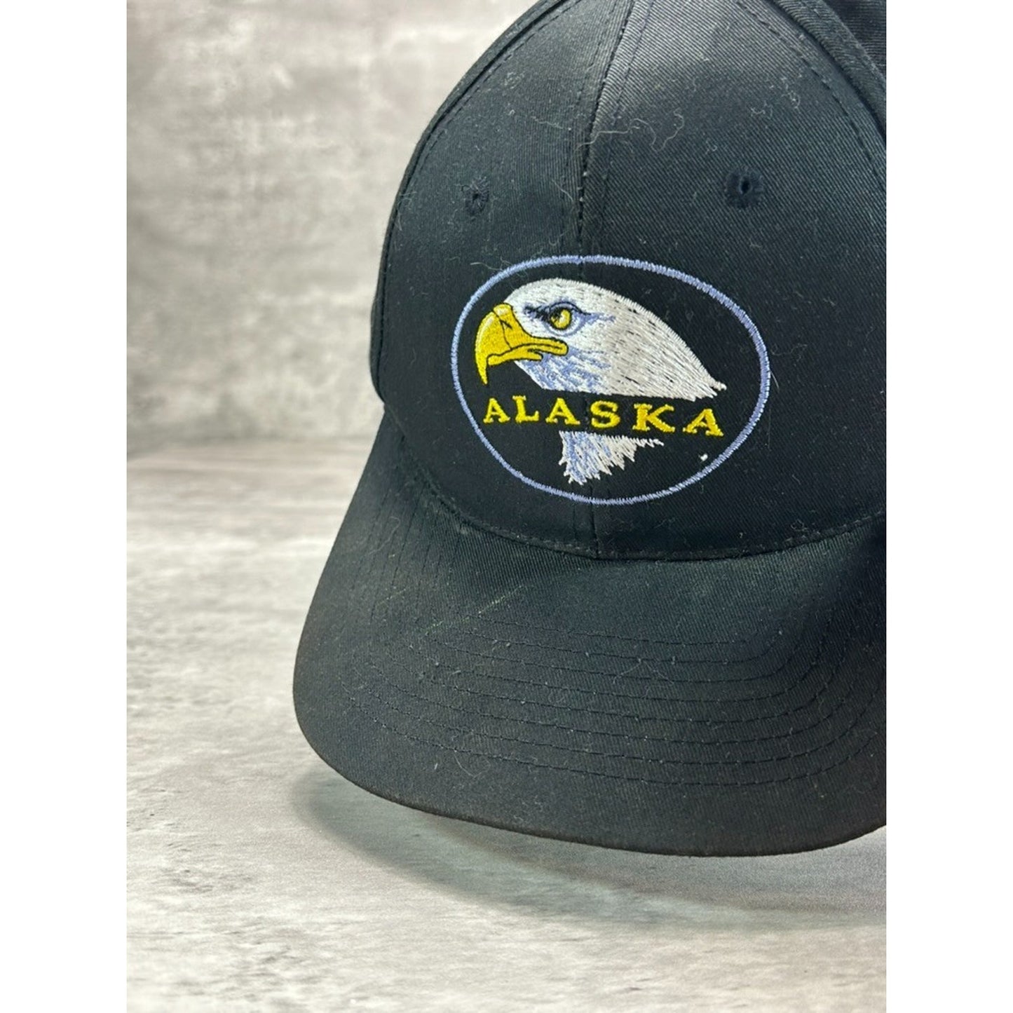 Vintage 90s Alaska Embroidered Bald Eagle Destination Snapback Hat OSFA