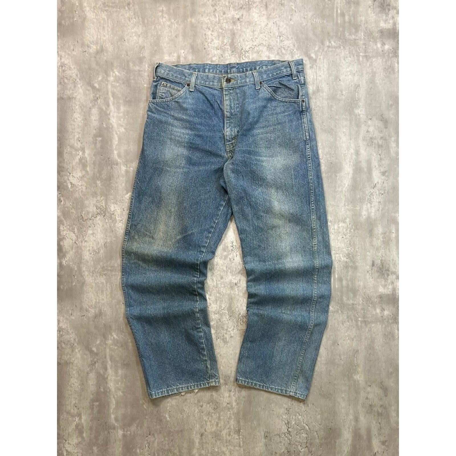 Vintage Dickies Medium Wash Faded Blue Workwear Denim Pants Size 37