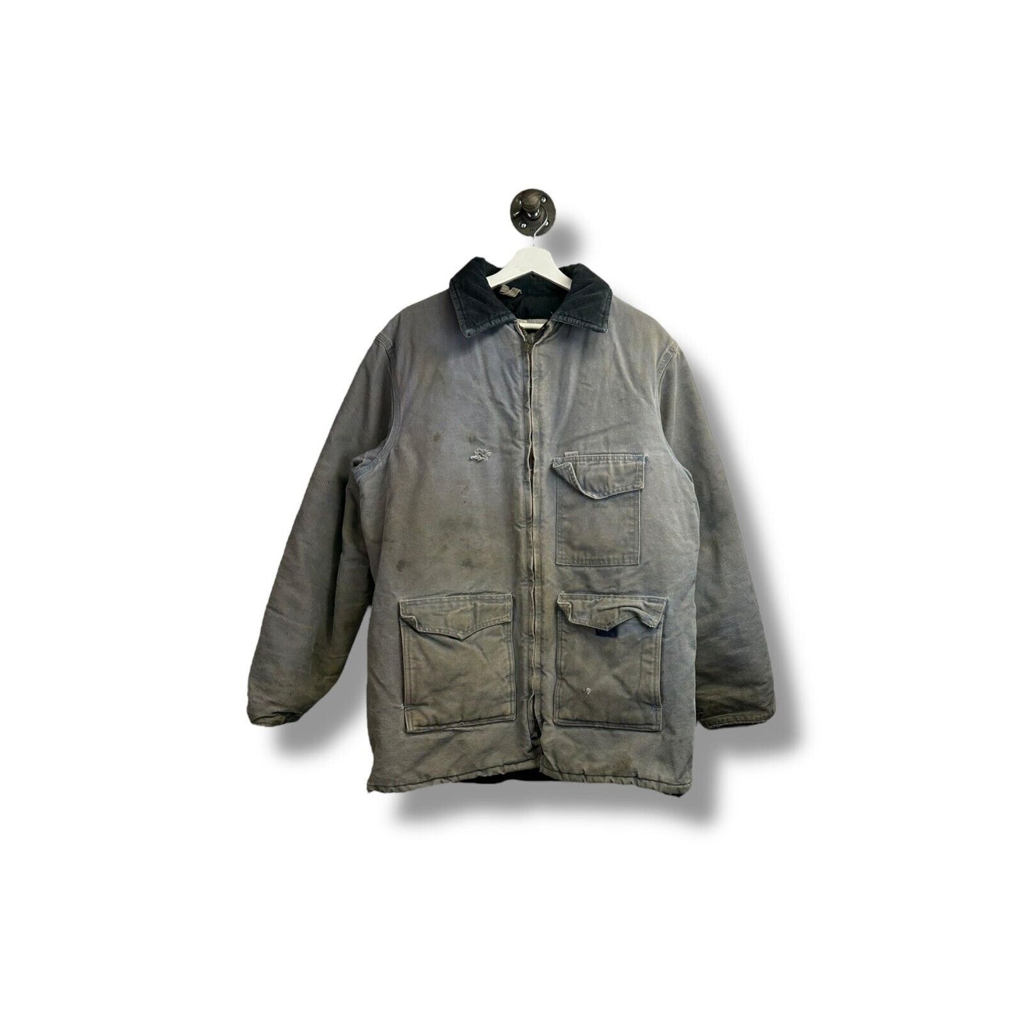 Vintage 90s Carhartt Quilted Lined Canvas Workwear Chore Jacket Size Large Tall